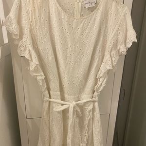 White eyelet princess Polly wrap dress. SIZE US 12